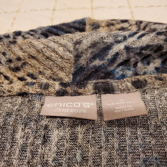 Chico's 4 (XL) Zenegy Cowl neck Sweater Soft Rayon Mix Abstract Print Casual - Picture 2 of 8